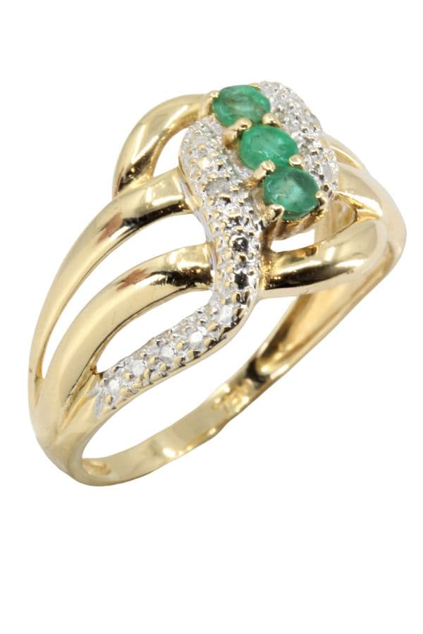 BAGUE ÉMERAUDES ET DIAMANTS — vue 5