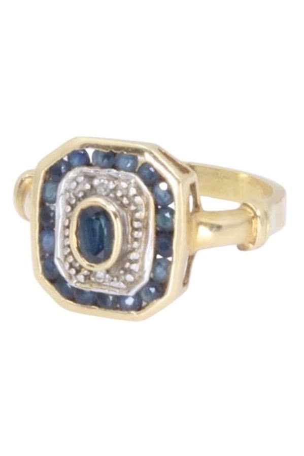 BAGUE SAPHIRS DEUX ORS — vue 6