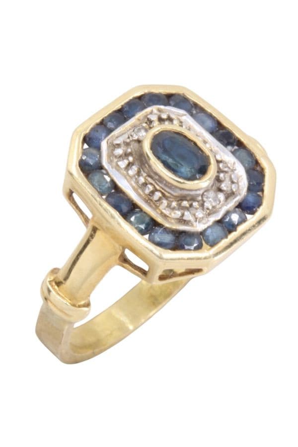 BAGUE SAPHIRS DEUX ORS — vue 4