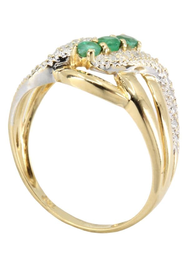 BAGUE ÉMERAUDES ET DIAMANTS — vue 6