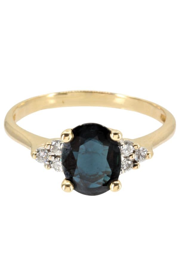 BAGUE MODERNE SAPHIR ET DIAMANTS — vue 3