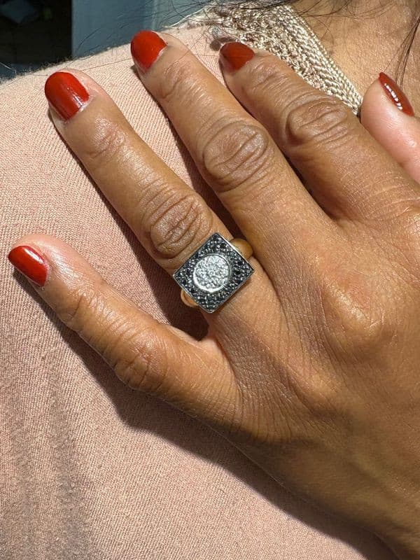 BAGUE 2ORS DIAMANTS — vue 2