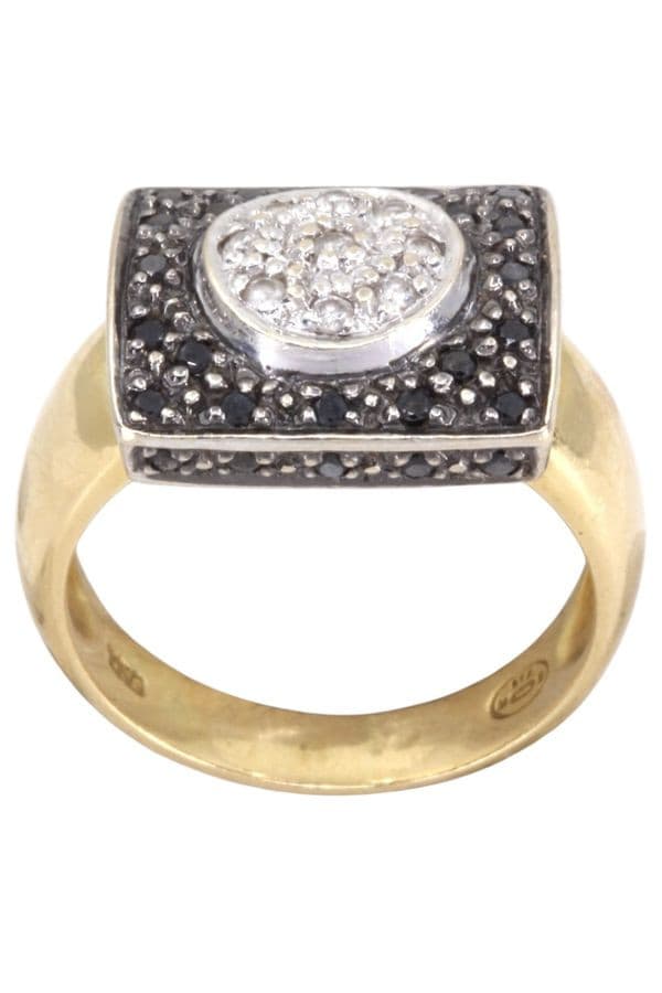BAGUE 2ORS DIAMANTS — vue 1
