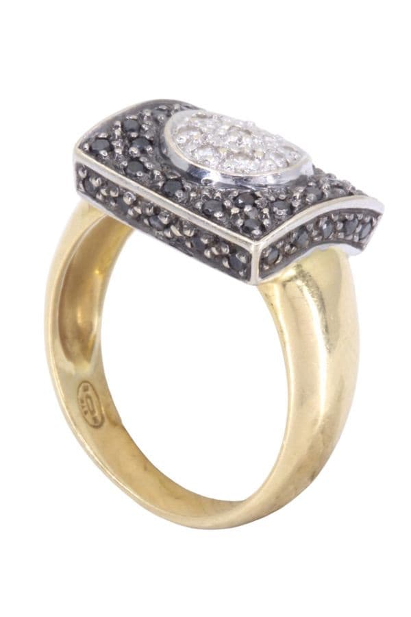 BAGUE 2ORS DIAMANTS — vue 4