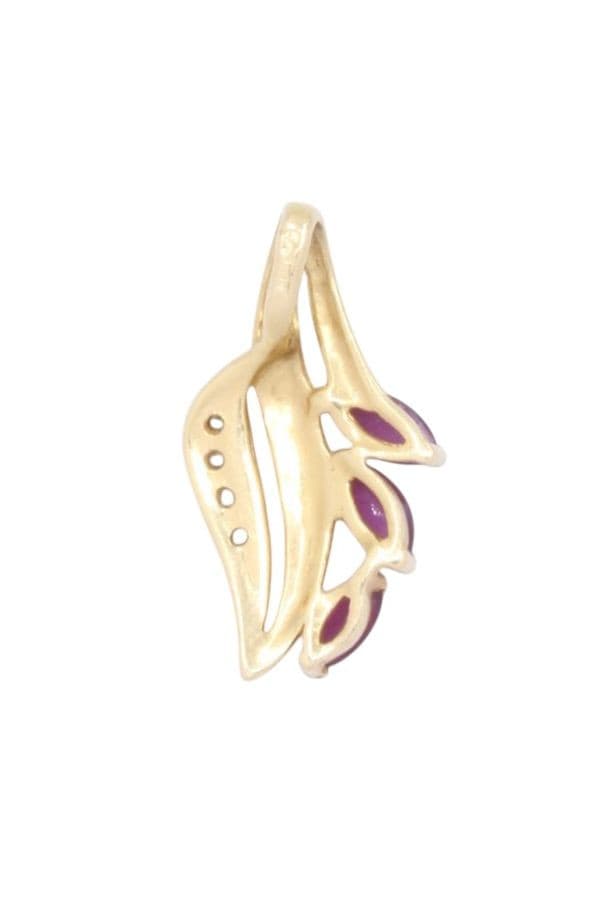 PENDENTIF MODERNE RUBIS — vue 3