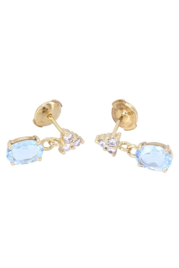 BOUCLES D'OREILLES AIGUE-MARINE — vue 2
