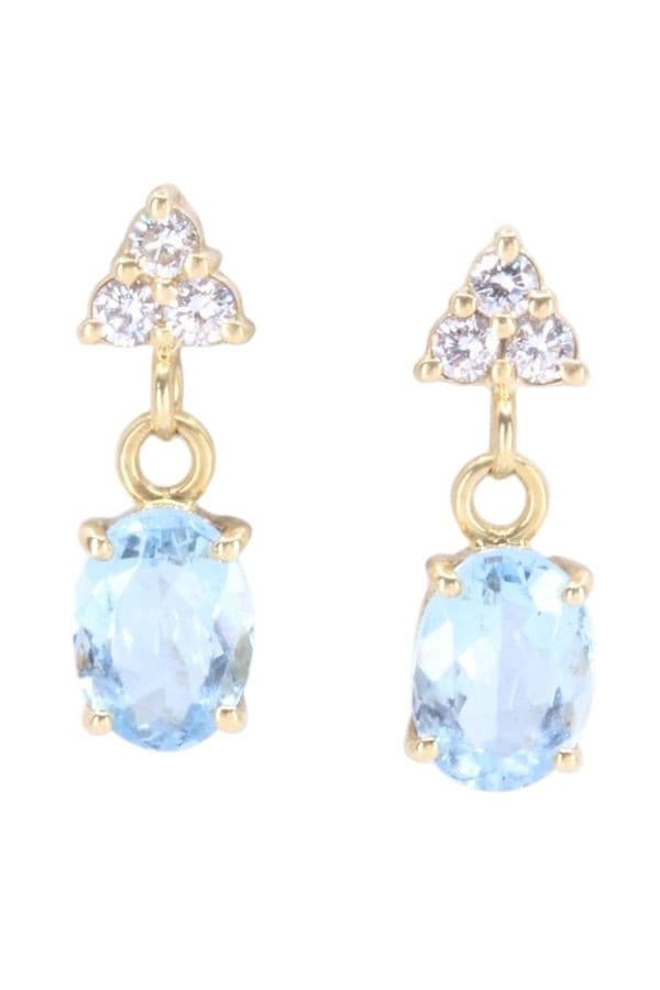 BOUCLES D'OREILLES AIGUE-MARINE — vue 1