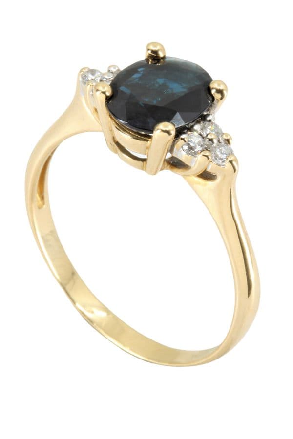 BAGUE MODERNE SAPHIR ET DIAMANTS — vue 6