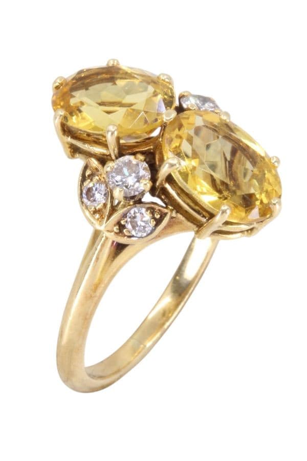 BAGUE MODERNE CITRINES ET DIAMANTS — vue 3