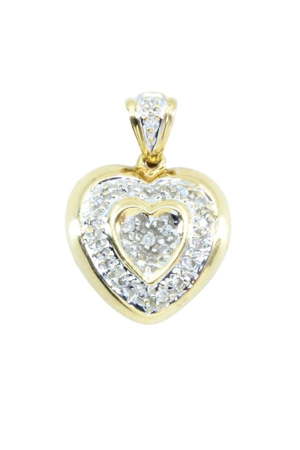 PENDENTIF COEUR DIAMANTS — vue 1