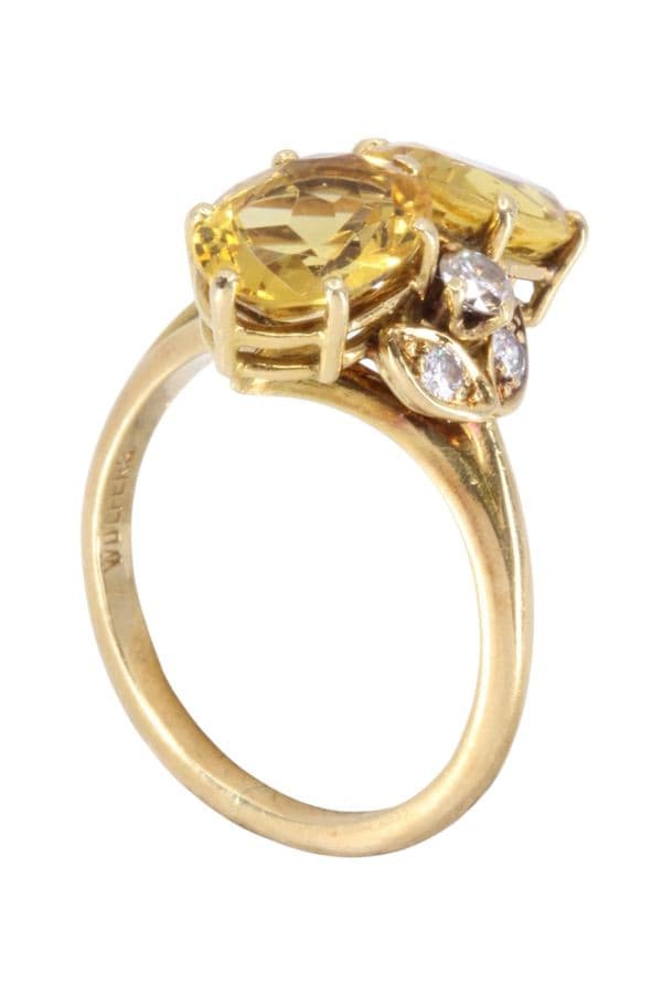BAGUE MODERNE CITRINES ET DIAMANTS — vue 4