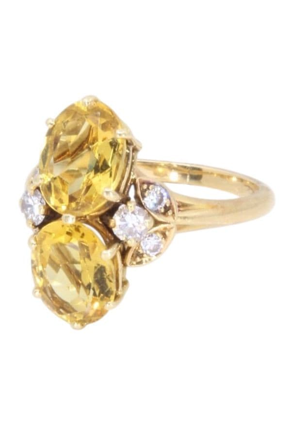 BAGUE MODERNE CITRINES ET DIAMANTS — vue 6