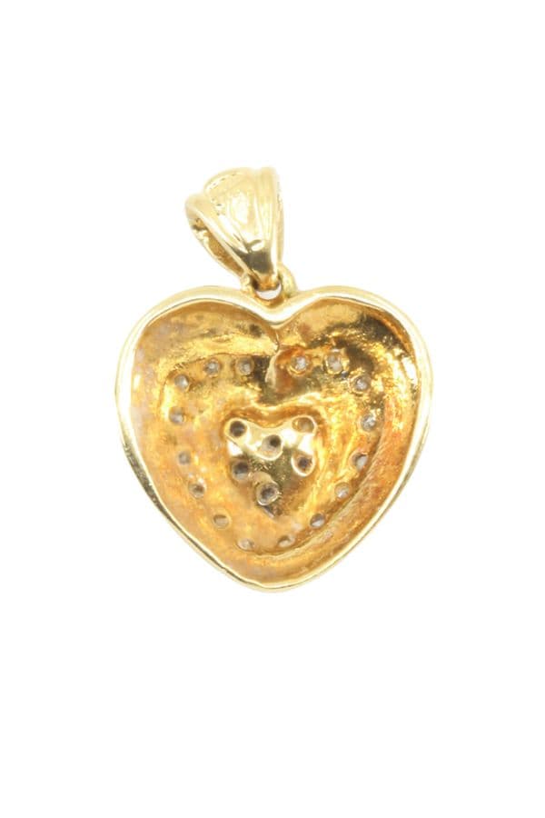 PENDENTIF COEUR DIAMANTS — vue 2