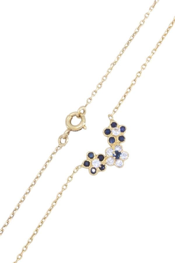 COLLIER FLEURS SAPHIRS — vue 3