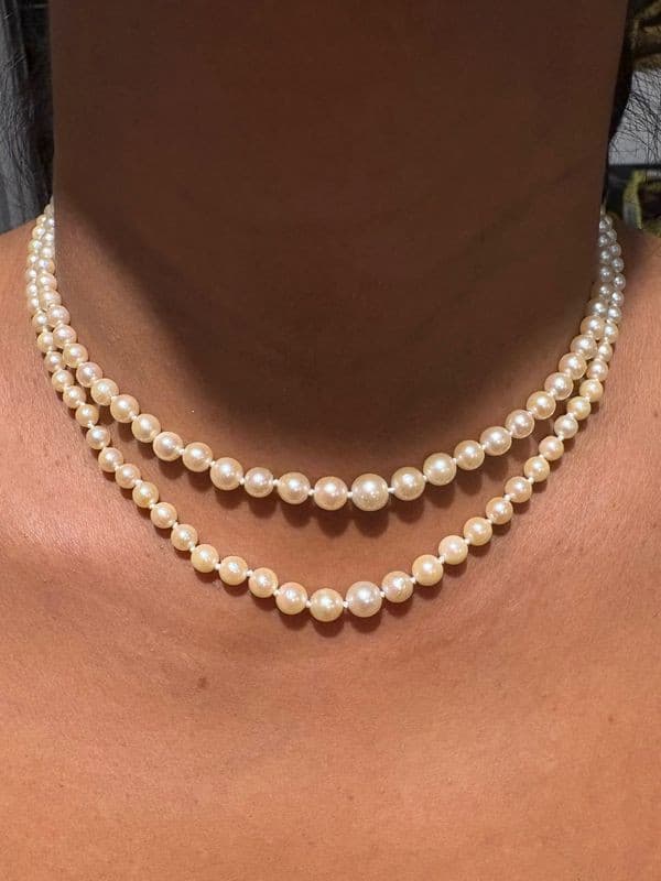 COLLIER 2 RANGS  EN CHUTE — vue 2