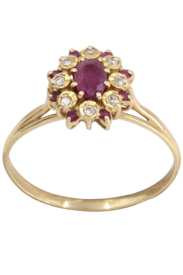 BAGUE MARGUERITE RUBIS ET DIAMANTS — vue 1