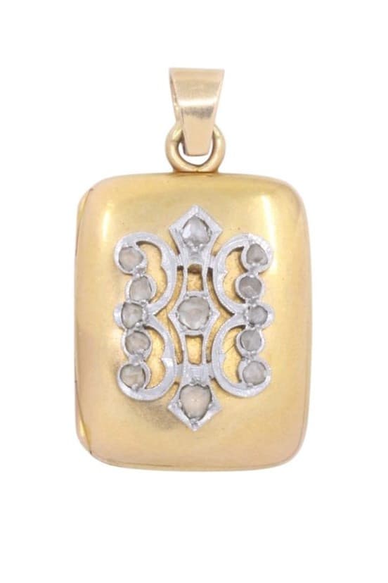 PENDENTIF OUVRANT ART-NOUVEAU DIAMANTS — vue 1