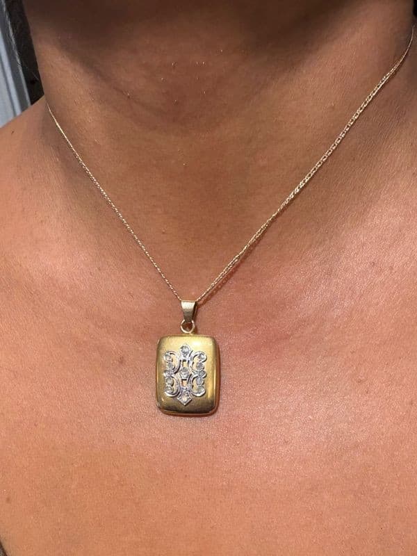 PENDENTIF OUVRANT ART-NOUVEAU DIAMANTS — vue 2