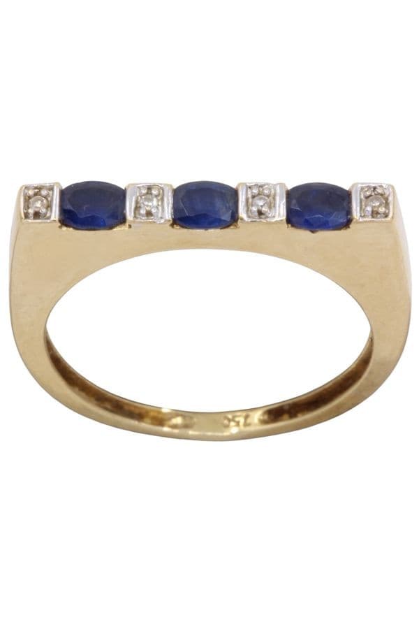 BAGUE SAPHIR ET DIAMANT — vue 1