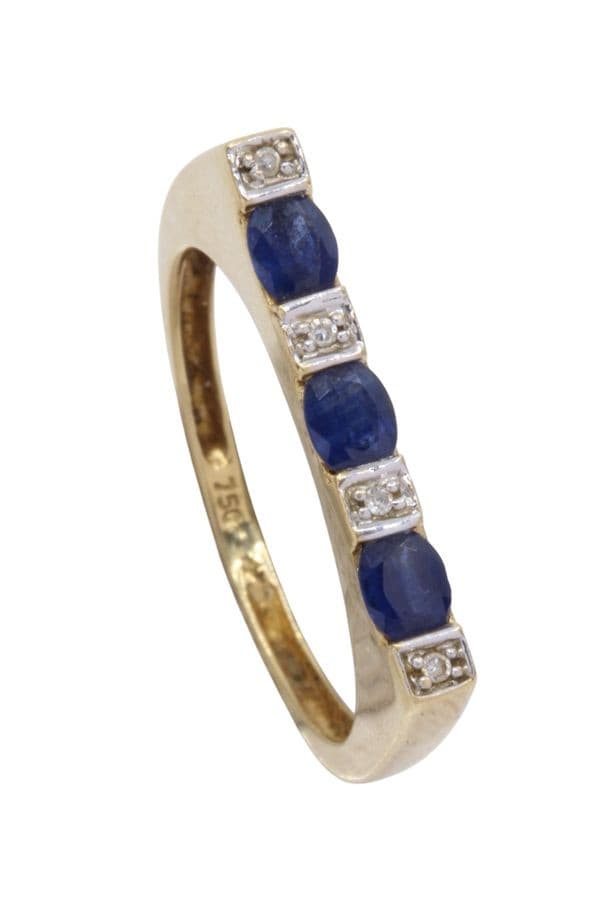 BAGUE SAPHIR ET DIAMANT — vue 5