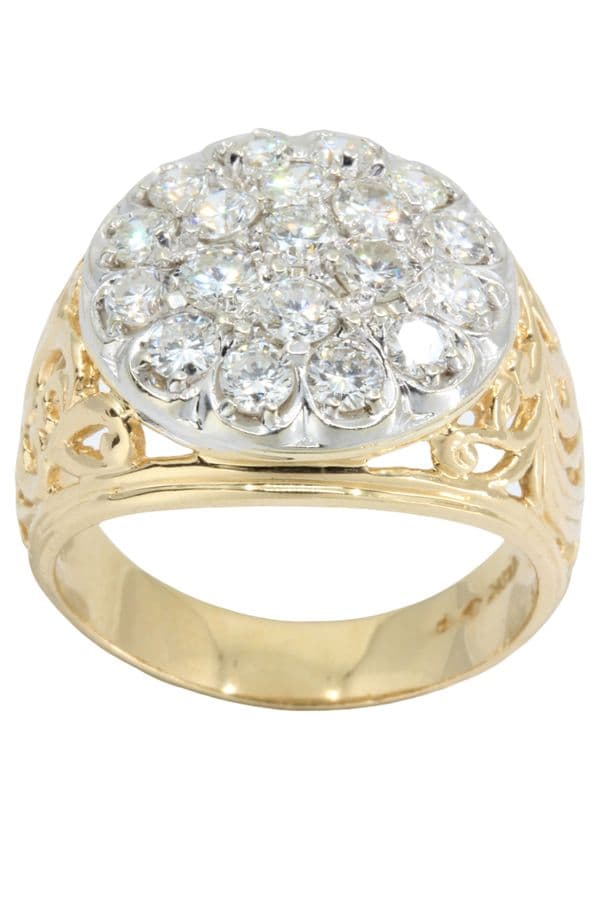 BAGUE MODERNE PAVAGE DIAMANTS — vue 1