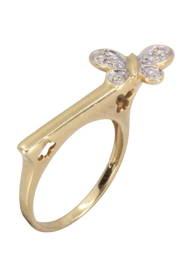 BAGUE PAPILLON DIAMANTS — vue 3