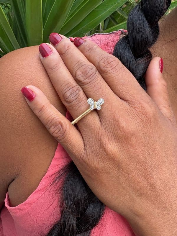 BAGUE PAPILLON DIAMANTS — vue 2