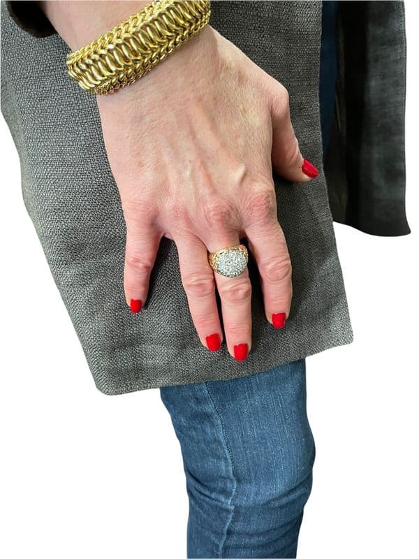 BAGUE MODERNE PAVAGE DIAMANTS — vue 2