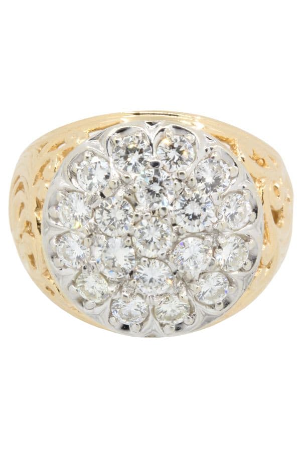 BAGUE MODERNE PAVAGE DIAMANTS — vue 3
