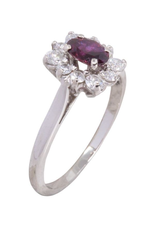 BAGUE MARGUERITE RUBIS ET DIAMANTS — vue 3