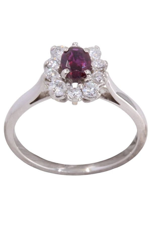 BAGUE MARGUERITE RUBIS ET DIAMANTS — vue 1
