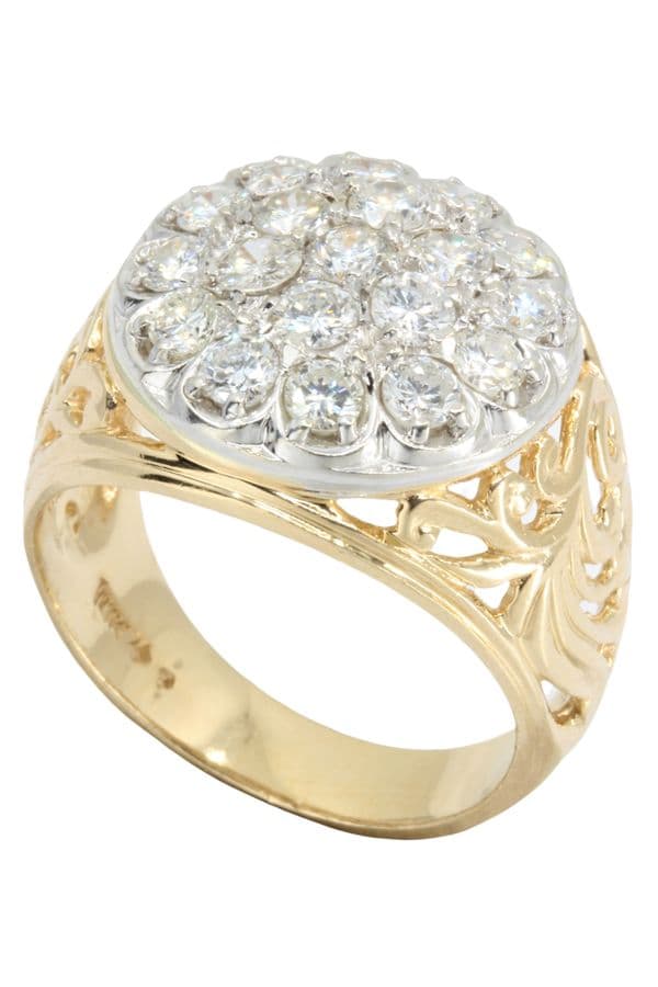 BAGUE MODERNE PAVAGE DIAMANTS — vue 5