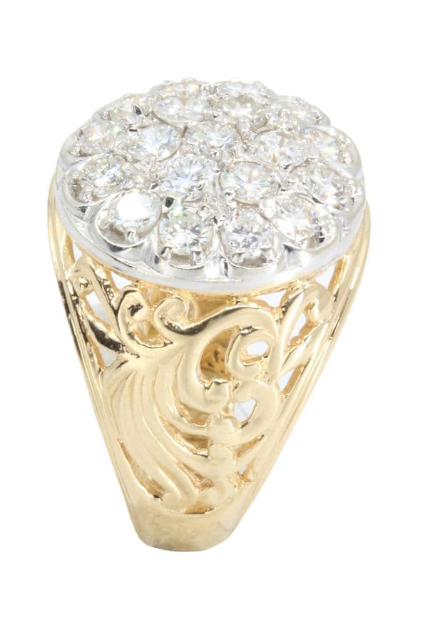 BAGUE MODERNE PAVAGE DIAMANTS — vue 6