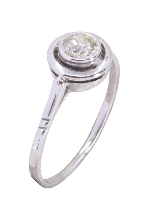 SOLITAIRE ART-DÉCO DIAMANT 0.40 CARAT — vue 3