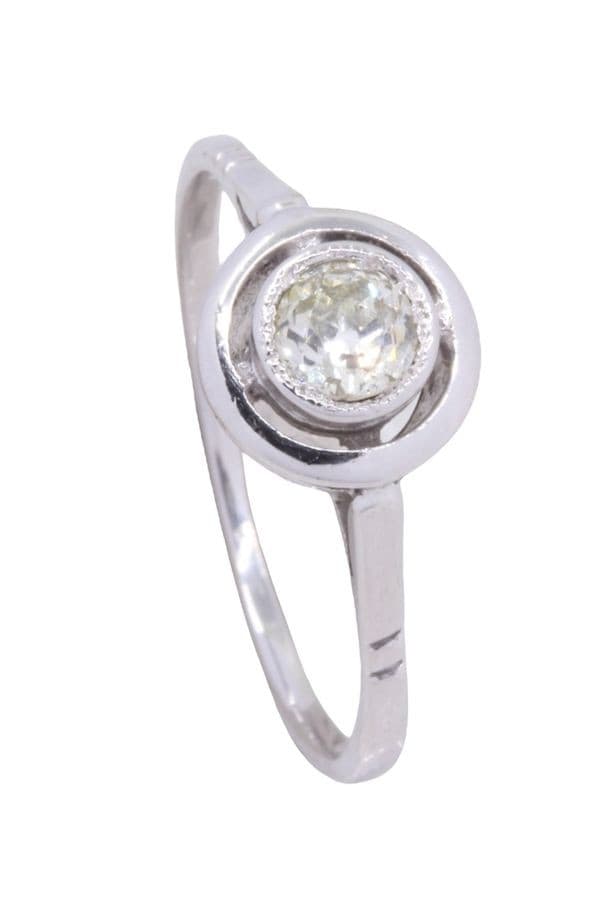 SOLITAIRE ART-DÉCO DIAMANT 0.40 CARAT — vue 5