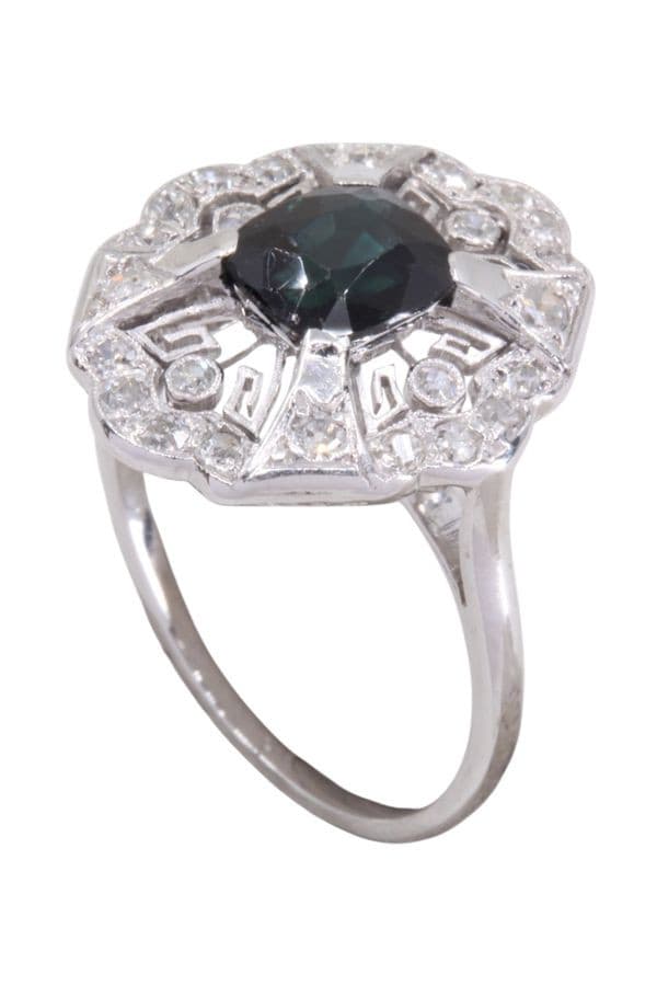 BAGUE ART DECO SAPHIR — vue 4