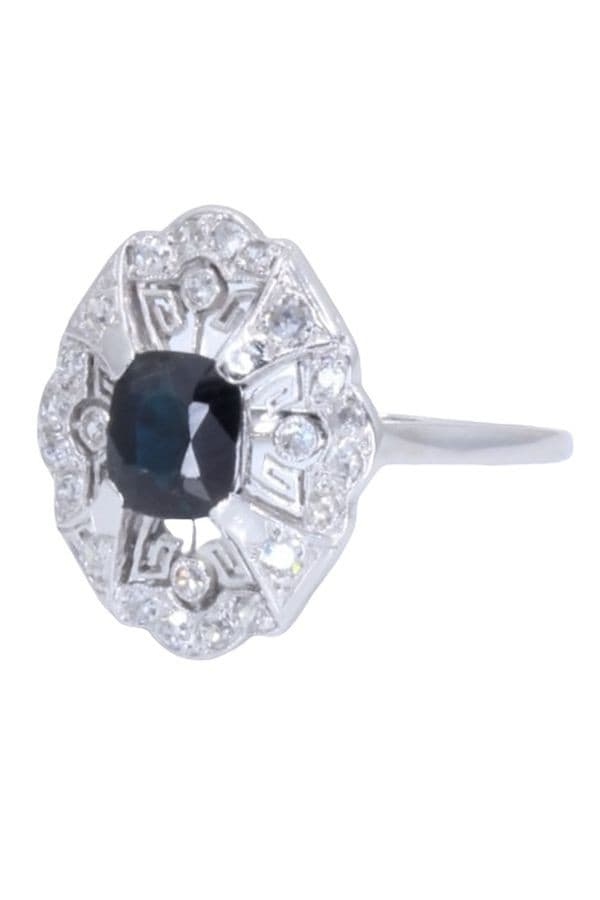 BAGUE ART DECO SAPHIR — vue 5