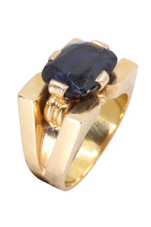 BAGUE TANK SAPHIR — vue 3