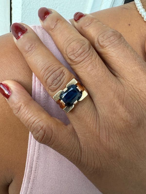 BAGUE TANK SAPHIR — vue 2