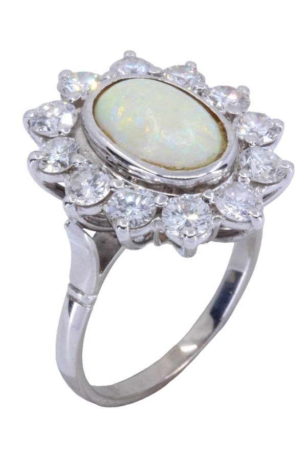 BAGUE OPALE ET DIAMANTS — vue 5