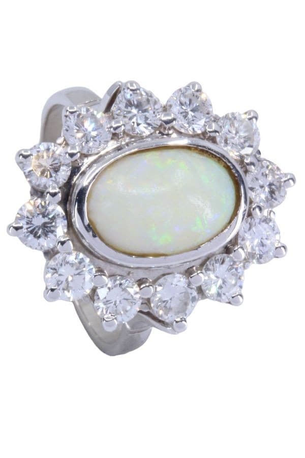 BAGUE OPALE ET DIAMANTS — vue 4