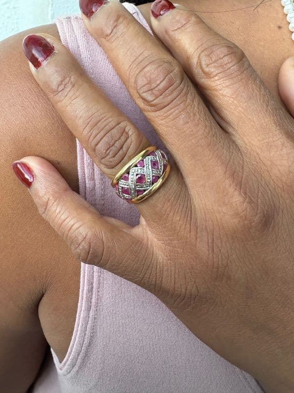 BAGUE MODERNE RUBIS 2 ORS — vue 2