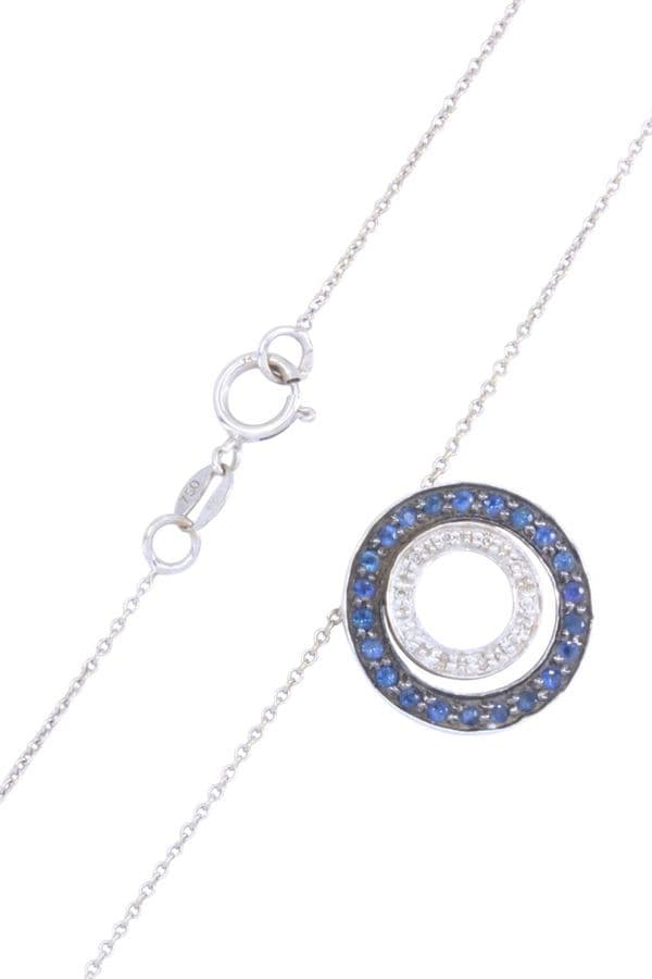 COLLIER CERCLE SAPHIR ET DIAMANT — vue 3