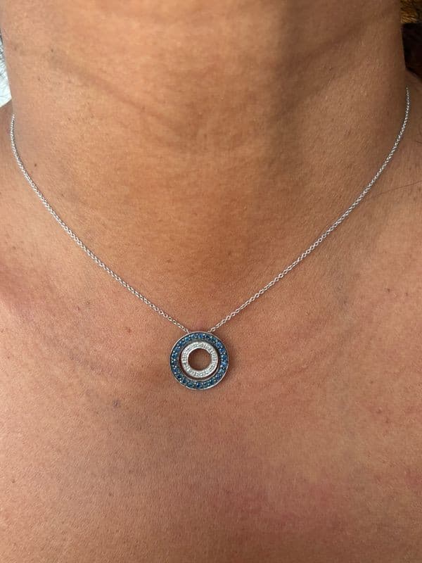 COLLIER CERCLE SAPHIR ET DIAMANT — vue 2