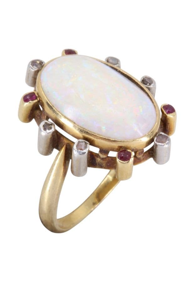 BAGUE OPALE ANCIENNE — vue 3