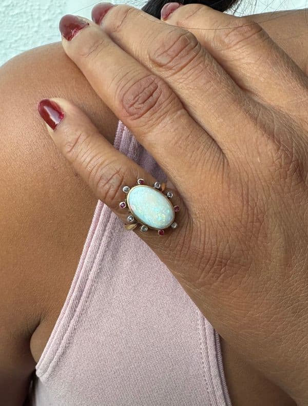 BAGUE OPALE ANCIENNE — vue 2