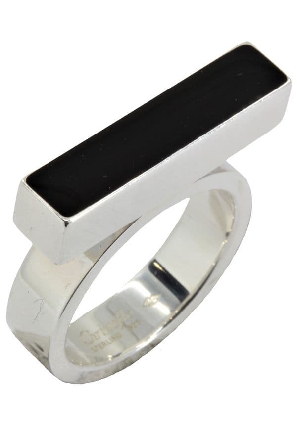 BAGUE ARGENT ET ONYX CHRISTOFLE — vue 4