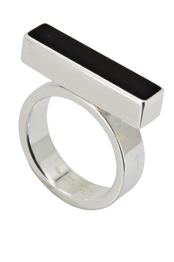 BAGUE ARGENT ET ONYX CHRISTOFLE — vue 5