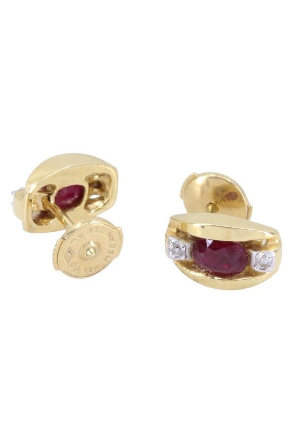 BOUCLES D'OREILLES RUBIS ET DIAMANTS — vue 3