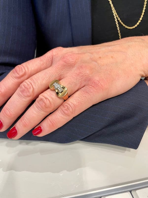 BAGUE TANK DIAMANTS — vue 2
